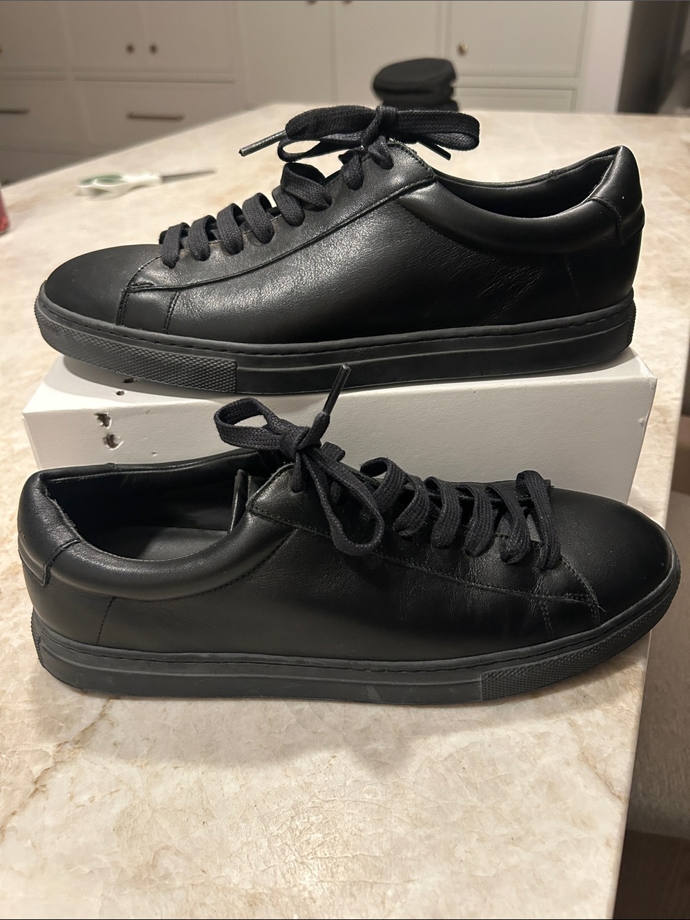 Oliver Cabell Leather Sneaker Jet Black Size 42